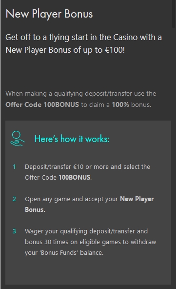 Bono de bienvenida al casino